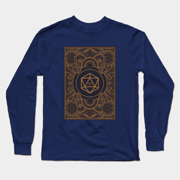 D20 Dice Steampunk Mech Long Sleeve T-Shirt by dungeonarmory